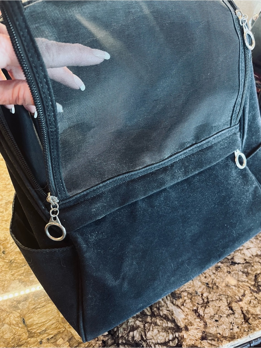 Black Small Pet Carrier with Mesh Front -